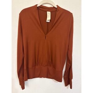 Zero + Maria Cornejo Long Sleeve Rust Blouse - Size XS